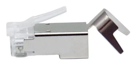 Equip 121148 Conector RJ45 Macho Cat8.1 Blindado para Cable de Red de 24 AWG, Color Plata, Chapado en Oro, Pack de 50 Unidades