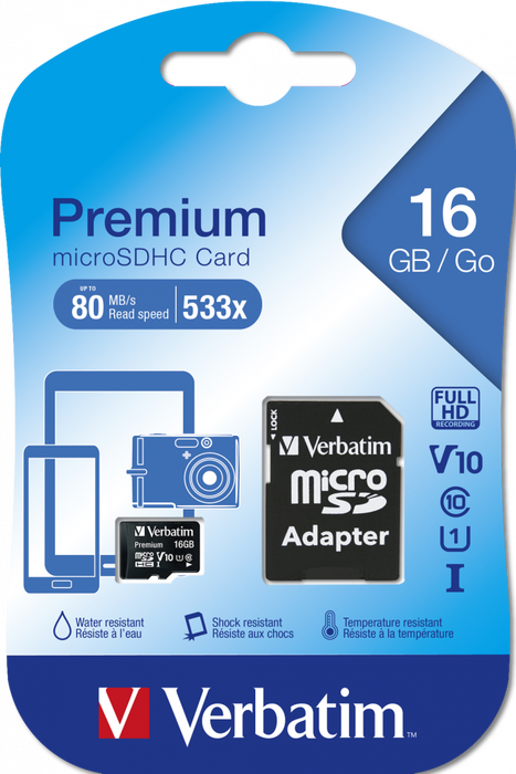 Verbatim microSDHC 16GB Clase 10 con Adaptador