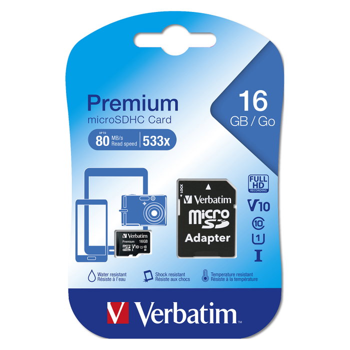 Verbatim microSDHC 16GB Clase 10 con Adaptador