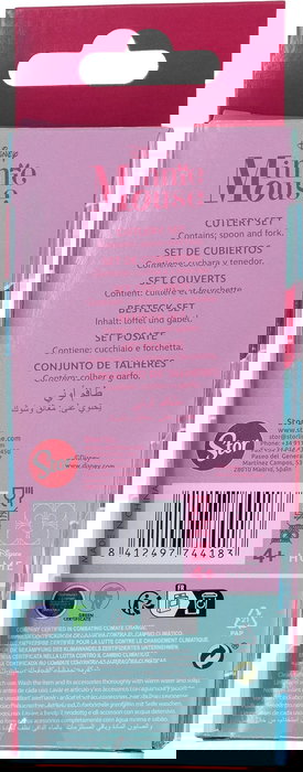 Licensing Juego de Cubiertos 2 Piezas Elípticos Metálicos Minnie Mouse CZ11405 Acero Inoxidable Disney Oficial Niños