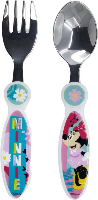 Licensing Juego de Cubiertos 2 Pcs Elípticos Metálicos Minnie