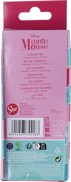 Licensing Juego de Cubiertos 2 Pcs Elípticos Metálicos Minnie
