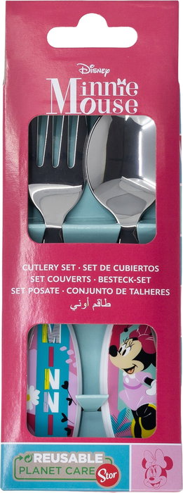 Licensing Juego de Cubiertos 2 Pcs Elípticos Metálicos Minnie