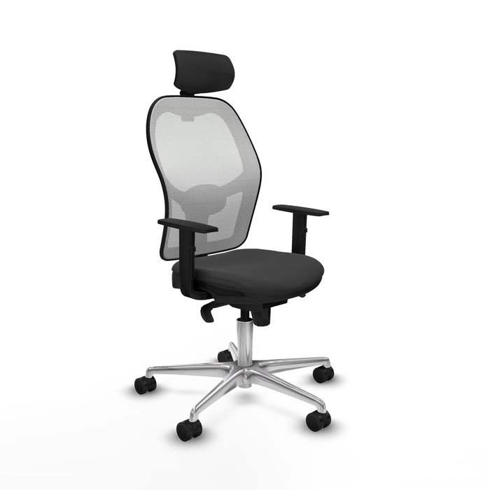 PIQUERAS Y CRESPO Silla de oficina Jorquera con mecanismo Sincro, Gris oscuro y Blanco PIQUERAS Y CRESPO Silla de oficina Jorquera con mecanismo Sincro, Gris oscuro y Blanco