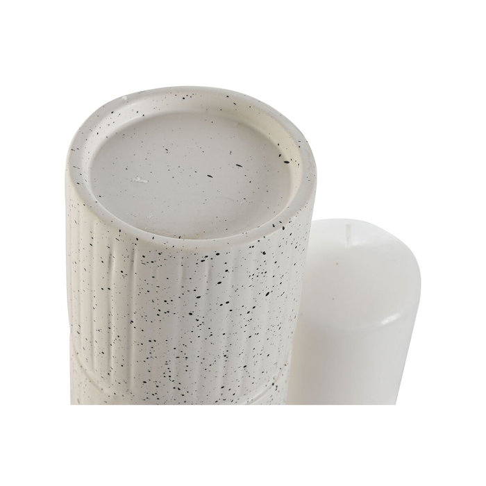 DKD Home Decor Set de 2 Velas de Cera de Parafina con Soporte de Cerámica