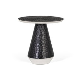 Giner y Colomer Mesa de Centro Redonda en Aluminio Gris Oscuro con Acabado Martillado