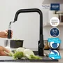 Grohe 306312430 Grifo de Cocina Mezclador Monomando Negro Mate Caño Alto en U con Ducha Extraíble