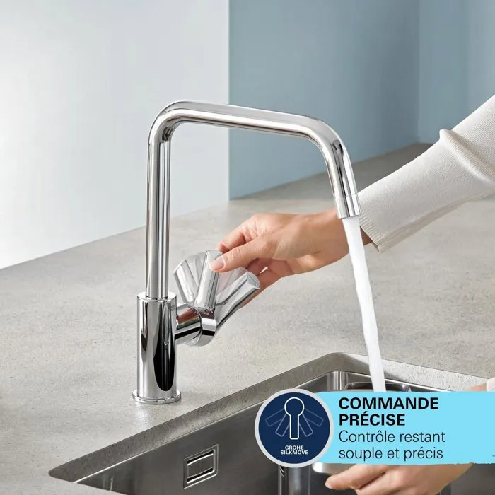 Grohe 306312430 Grifo de Cocina Mezclador Monomando Negro Mate Caño Alto en U con Ducha Extraíble Grohe 306312430 Grifo de Cocina Mezclador Monomando Negro Mate Caño Alto en U con Ducha Extraíble