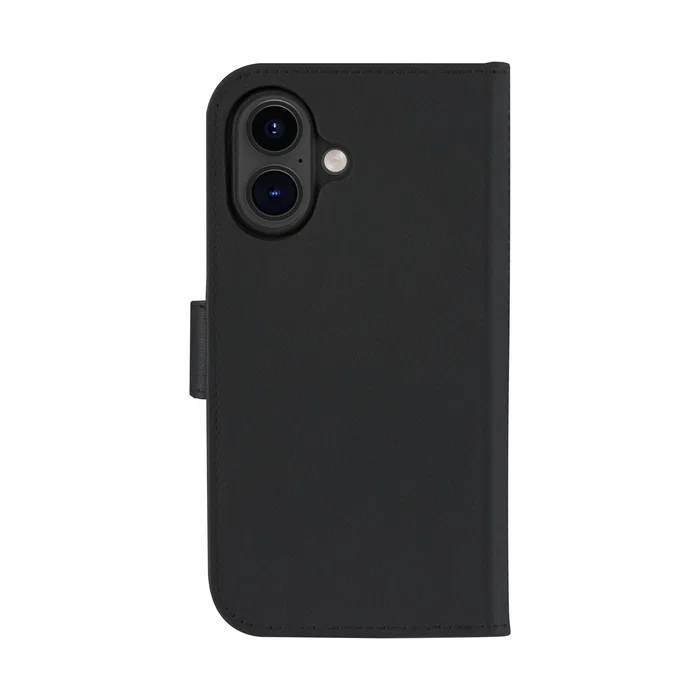 dbramante1928 Lynge Funda Folio con Magsafe para iPhone 16, 15.5 cm (6.1"), Cuero Negro - Bolsillo para Tarjetas y Cierre Magnético