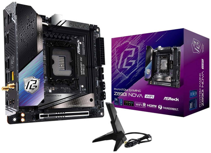 ASRock Phantom Gaming Z890I Nova WiFi Mini ITX LGA 1851 Intel Z890 ASRock Phantom Gaming Z890I Nova WiFi Mini ITX LGA 1851 Intel Z890