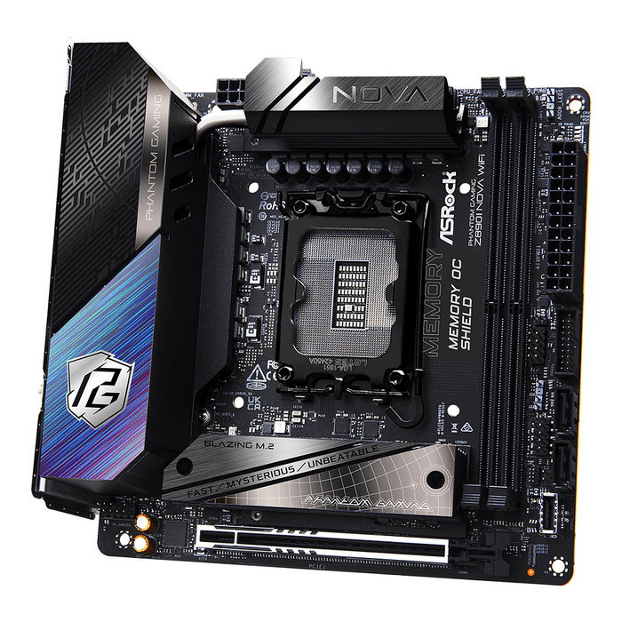 ASRock Z890I Nova WiFi, Mini ITX, Intel Z890, LGA 1851, DDR5 128GB, Wi-Fi 7, Bluetooth 5.4, 3x M.2, PCIe 5.0, Thunderbolt 4, 5GbE, Realtek ALC4082