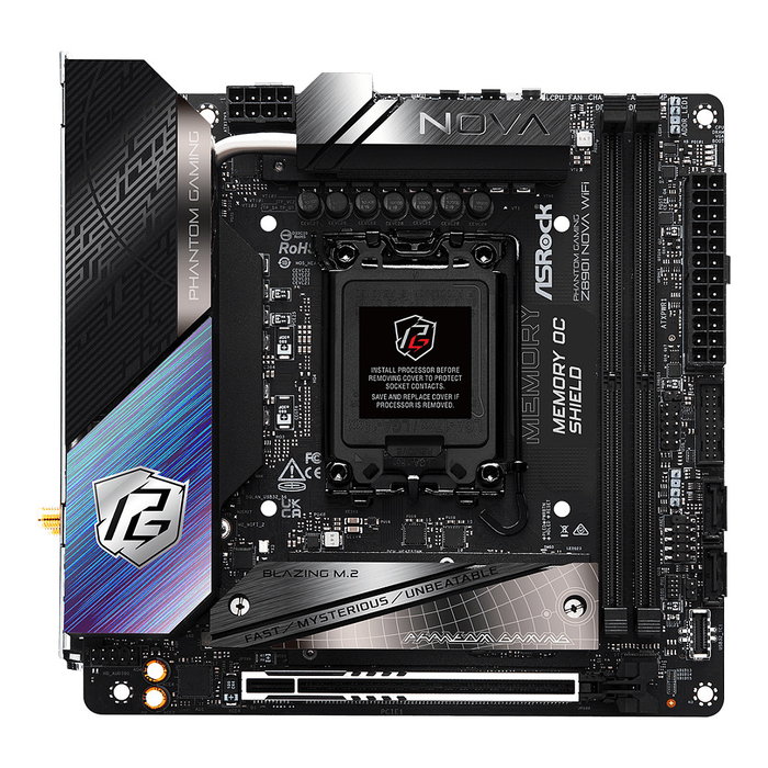 ASRock Z890I Nova WiFi, Mini ITX, Intel Z890, LGA 1851, DDR5 128GB, Wi-Fi 7, Bluetooth 5.4, 3x M.2, PCIe 5.0, Thunderbolt 4, 5GbE, Realtek ALC4082