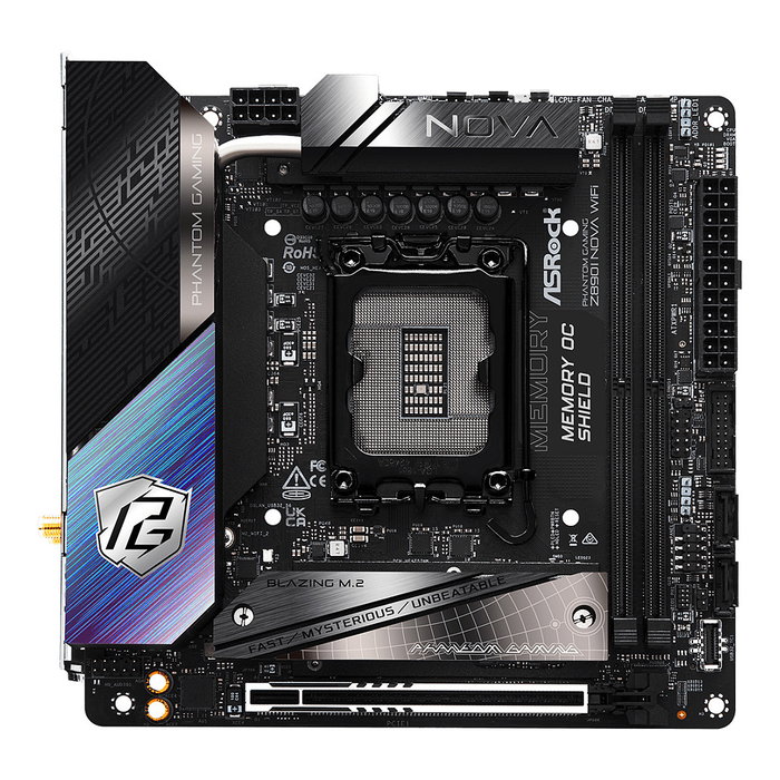 ASRock Z890I Nova WiFi, Mini ITX, Intel Z890, LGA 1851, DDR5 128GB, Wi-Fi 7, Bluetooth 5.4, 3x M.2, PCIe 5.0, Thunderbolt 4, 5GbE, Realtek ALC4082