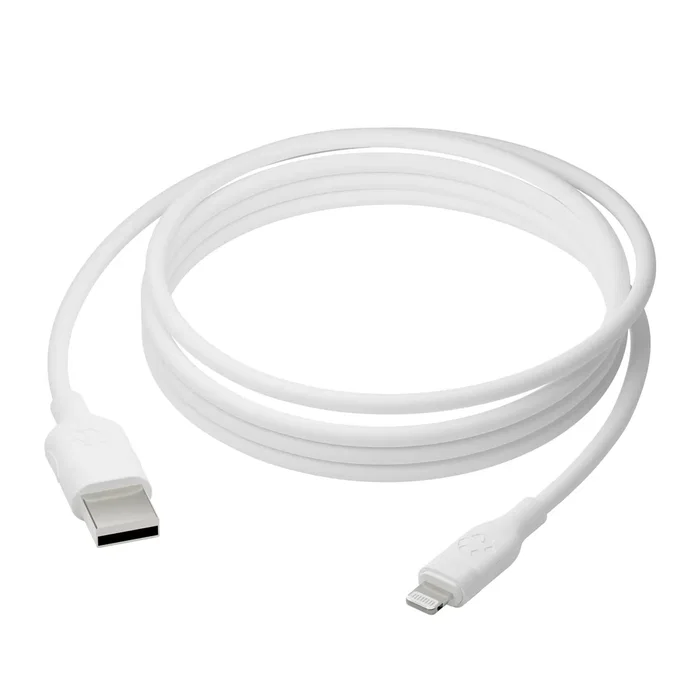 Dbramante1928 CB25ALWH7086 Cable USB A Macho a Lightning Macho 2.5 m Blanco - 100% Plástico Reciclado, Sostenible