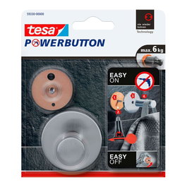 Tesa Colgador Powerbutton Classic Round de acero inoxidable