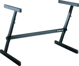 QUIKLOK Soporte Teclado Z716 Formato "Z" Largo / Perfil Simple Suelo Altura Regulable Acero Negro Carga 113kg