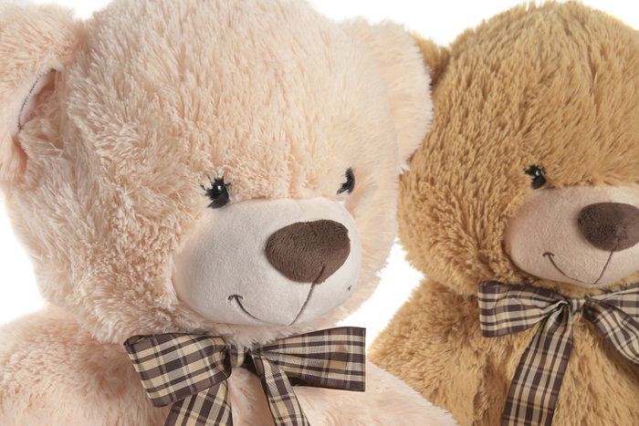 DKD Home Decor Peluche Oso Beige Marron 50x50x45 cm (2 Unidades)