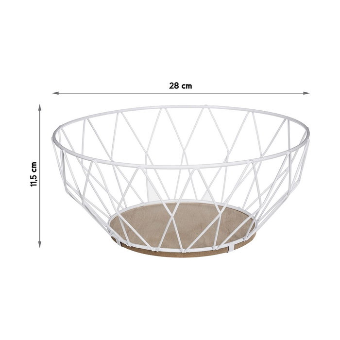 Secret Of Gourmet Frutero metálico Baltik blanco/madera ø28 cm