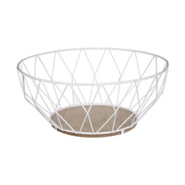 Secret Of Gourmet Frutero metálico Baltik blanco/madera ø28 cm