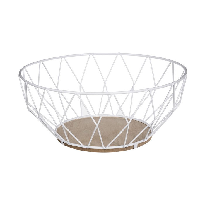 Secret Of Gourmet Frutero metálico Baltik blanco/madera ø28 cm