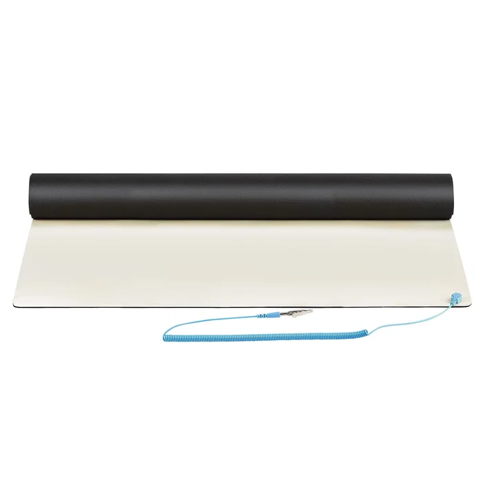 Startech LG-ANTI-STATIC-MAT Alfombrilla Antiestática para Escritorio ESD 60x120cm - Beige PVC 2mm con Cable de Tierra de 2m