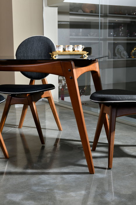 Hanah Home Touch v2 Sillas Escandinavas Antracita Madera de Carpe Lino Confort y Estilo