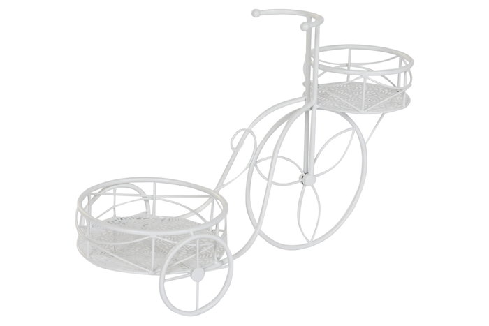 DKD Home Decor Macetero de Hierro con Diseño de Hojas Blanco