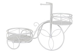 DKD Home Decor Macetero de Hierro con Diseño de Hojas Blanco