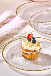 Hermia Set 6 Platos para Postre de Vidrio Transparente 21 cm