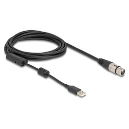 DeLOCK Cable convertidor de audio XLR de 3 clavijas a USB Tipo-A de 3 m