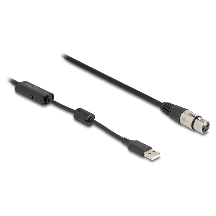DeLOCK Cable convertidor de audio XLR de 3 clavijas a USB Tipo-A de 3 m