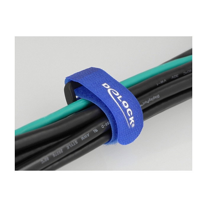 DeLOCK Bridas de cable con cierre de gancho y lazo 190 x 25 mm, Azul (5 unidades) DeLOCK Bridas de cable con cierre de gancho y lazo 190 x 25 mm, Azul (5 unidades)