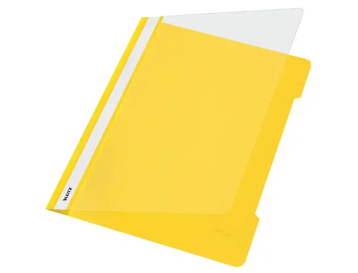 LEITZ Dosier Fastener PVC A4 Amarillo con Tarjetero (Set de 25)