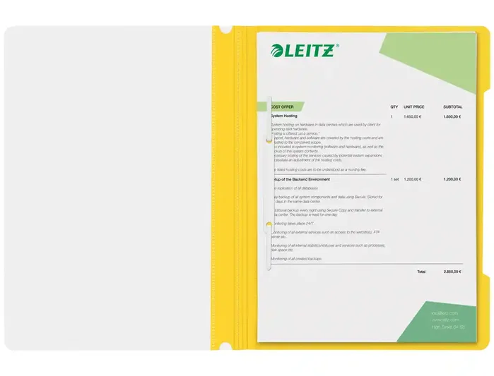 LEITZ Dosier Fastener PVC A4 Amarillo con Tarjetero (Set de 25)