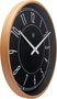 Nextime Reloj de pared 7331 con esfera negra y caja dorada