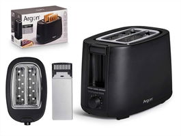 Argon Tostador Doble Negro Mate 750W 26.5x17.2x15.2 cm Metal y Plástico (Set de 6)