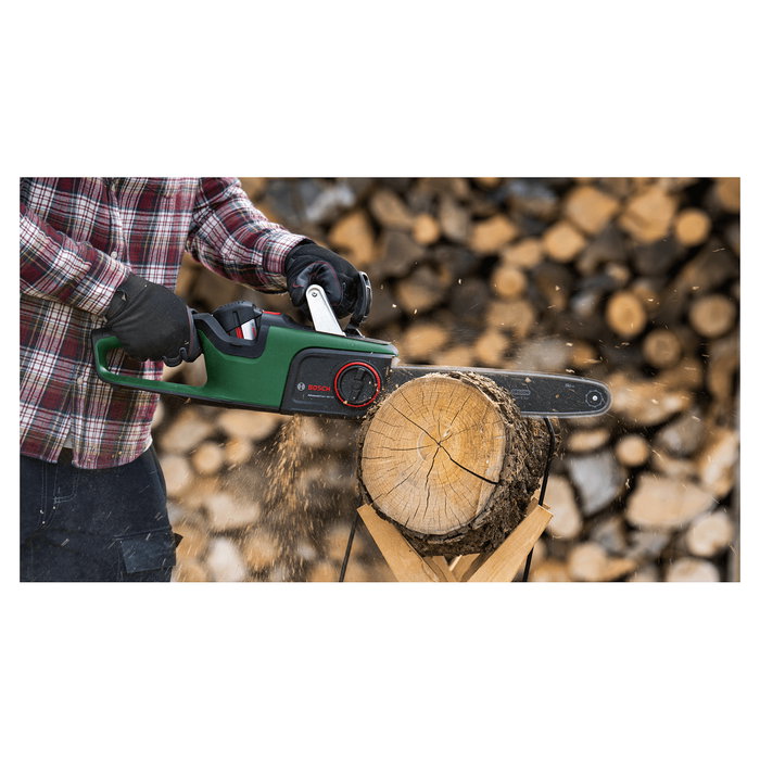Bosch ADVANCEDCHAIN 36V-35-40 Motosierra a Bateria de 36V, Longitud de Corte 31 cm, Velocidad de Cadena 14 m/s, Mango Ergonómico, Negro y Verde Bosch ADVANCEDCHAIN 36V-35-40 Motosierra a Bateria de 36V, Longitud de Corte 31 cm, Velocidad de Cadena 14 m/s, Mango Ergonómico, Negro y Verde