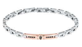 Maserati JM423AVD26 Pulsera de Acero Inoxidable con Cristal Negro
