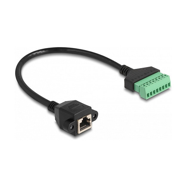 DeLOCK Adaptador de cable RJ45 Cat.6 hembra a bloque de terminales para empotrar 30 cm DeLOCK Adaptador de cable RJ45 Cat.6 hembra a bloque de terminales para empotrar 30 cm