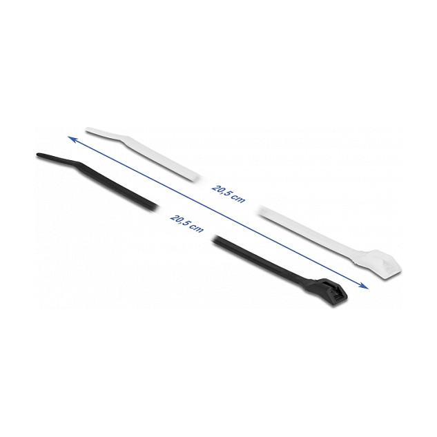 DeLOCK Brida para cables con cabeza plana 205 x 2,5 mm, 100 piezas