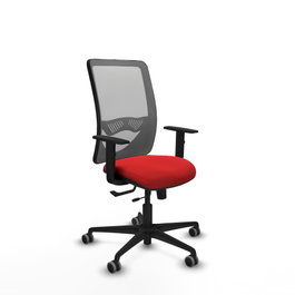 PIQUERAS Y CRESPO Silla de oficina Zulema con mecanismo Sincro/Traslack, Rojo y Gris