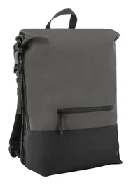 Mobilis Mochila Rolltop para Portátil de 16 pulgadas Negro y Gris