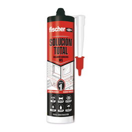 Fischer Sellante Adhesivo Negro 290 ml - Pega, Sella, Rellena, Elástico 700%, 100kg/10cm², Aplicable en Húmedo, Intemperie