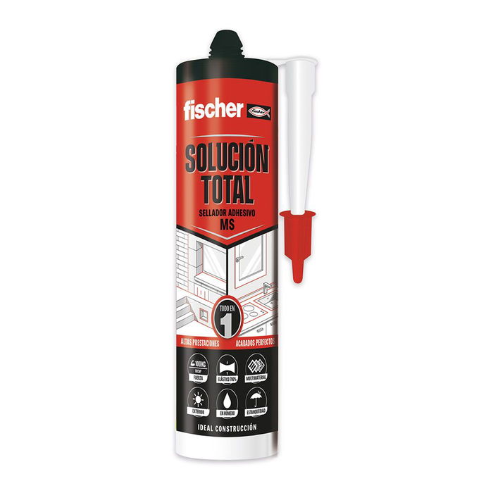 Fischer Sellante Adhesivo Negro 290 ml - Pega, Sella, Rellena, Elástico 700%, 100kg/10cm², Aplicable en Húmedo, Intemperie Fischer Sellante Adhesivo Negro 290 ml - Pega, Sella, Rellena, Elástico 700%, 100kg/10cm², Aplicable en Húmedo, Intemperie