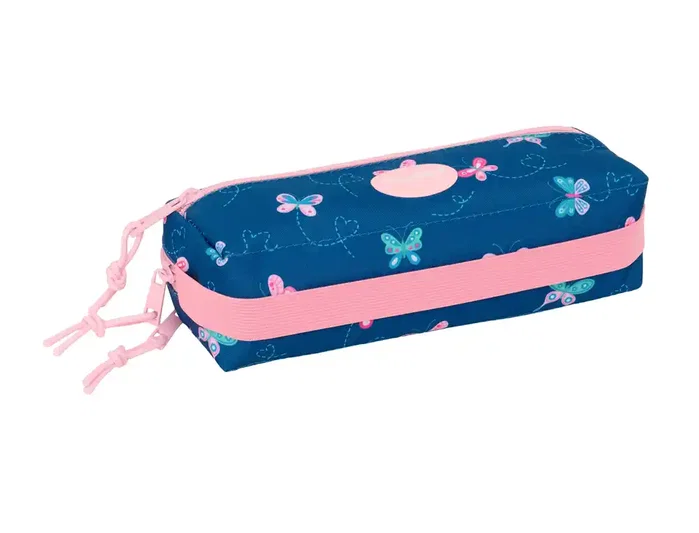 Safta Estuche portatodo Blackfit8 mariposas pequeño con goma elástica
