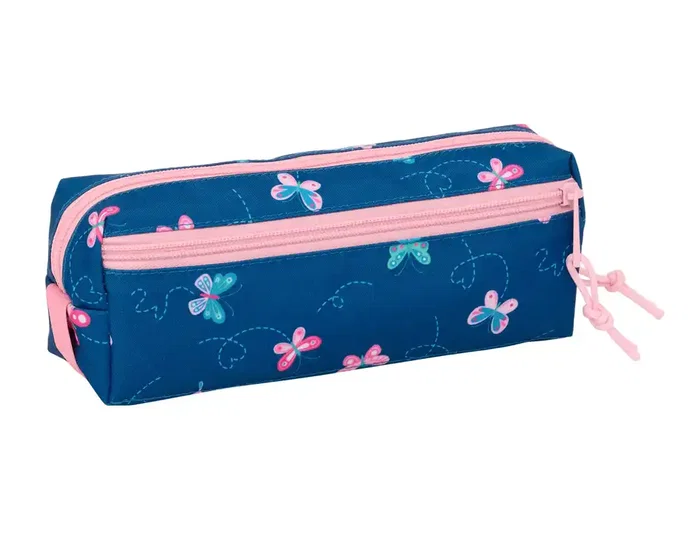 Safta Estuche portatodo Blackfit8 mariposas pequeño con goma elástica
