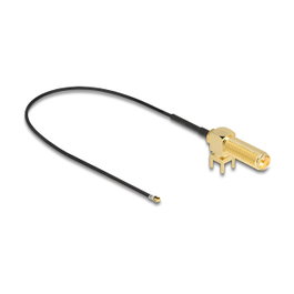 DeLOCK Cable de Antena Coaxial RP-SMA 90° PCB Hembra a I-PEX MHF 4L Macho 25 cm