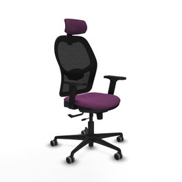 PIQUERAS Y CRESPO Silla de oficina Jorquera con Mecanismo Sincro/Traslack Morado y Negro