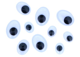Innspiro Ojos Móviles Negros Autoadhesivos Ovalados Surtidos 64u