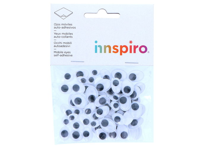 Innspiro Ojos Móviles Negros Autoadhesivos Ovalados Surtidos 64u Innspiro Ojos Móviles Negros Autoadhesivos Ovalados Surtidos 64u